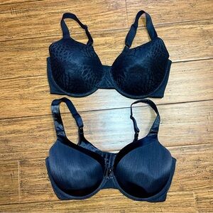 Set of 2 Vanity Fair Bras, Black, 38DD